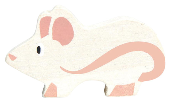 muis junior 5 cm hout wit