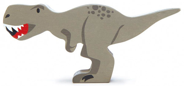 houten speelgoed T-Rex 15 cm hout grijs