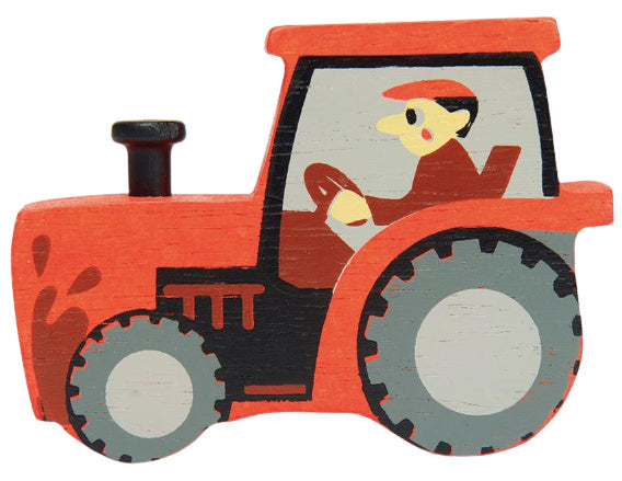 tractor junior 8 cm hout rood