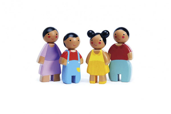 poppenfamilie Sunny 20 x 4 cm hout 4-delig