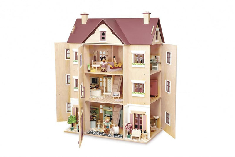 poppenhuis Hall Fantail junior 93 cm hout beige