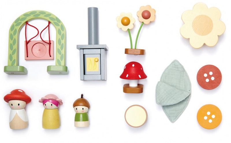 poppenhuis Rosewood Cottage 42 cm hout 15-delig