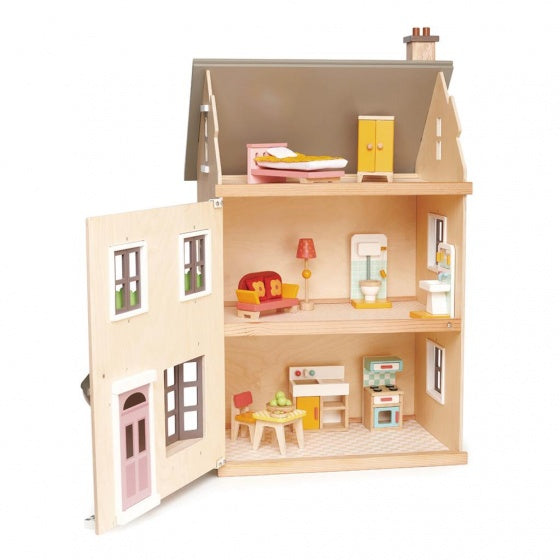 poppenhuis villa met meubels 16-delig
