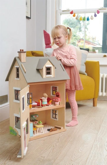 poppenhuis villa met meubels 16-delig