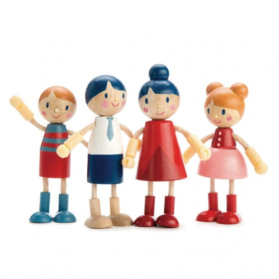 poppenhuispoppen familie 4 stuks