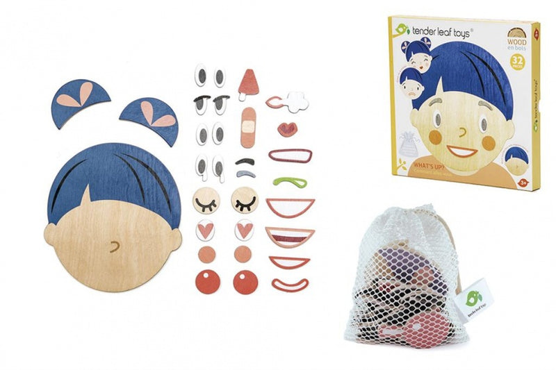 puzzel ''hoe gaat het?'' gezicht hout 32-delig