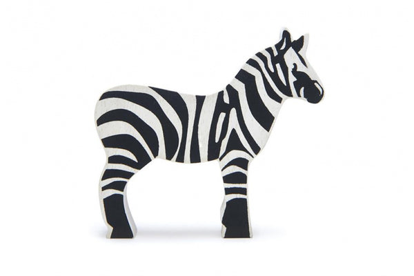 safaridier Zebra junior 8,8 x 8,3 cm hout zwart/wit