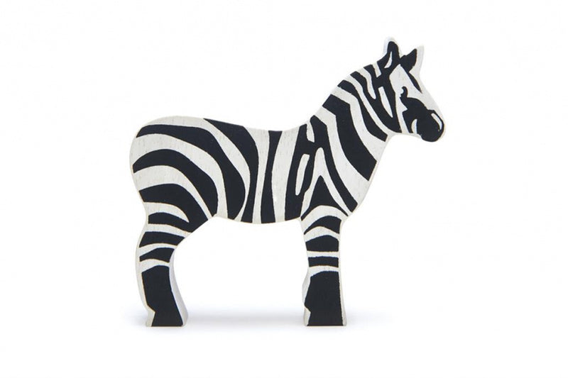 safaridier Zebra junior 8,8 x 8,3 cm hout zwart/wit