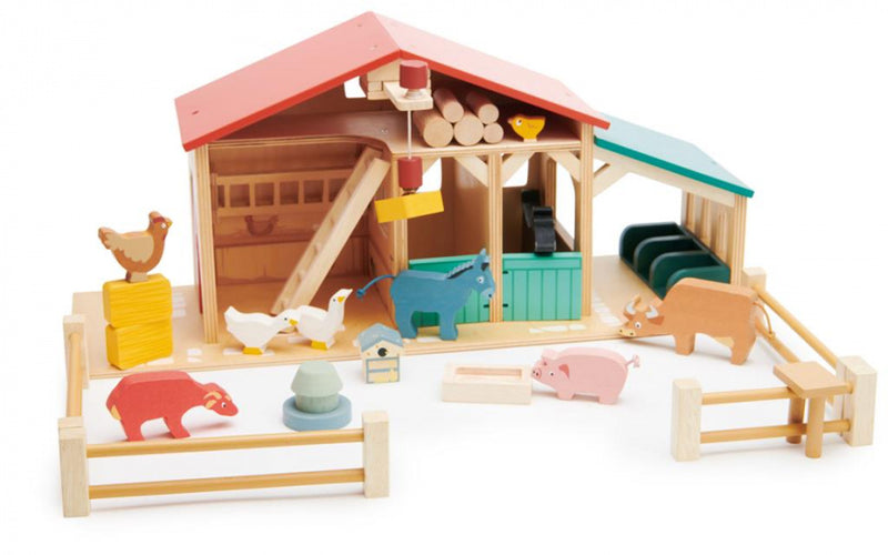 speelset Boerderij 51 x 38,5 cm hout 21-delig