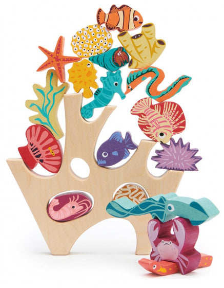 stapeltoren Koraalrif 27 x 25 cm hout 19-delig