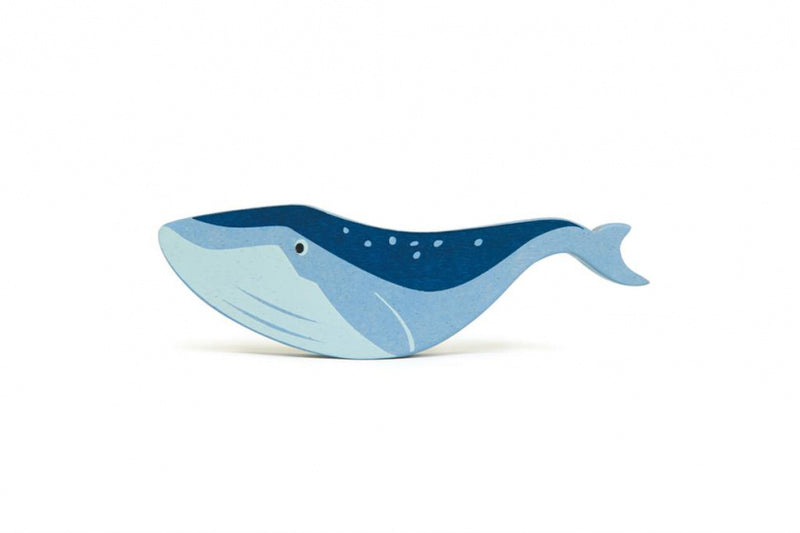 zeedier Walvis junior 20,2 x 6 cm hout blauw