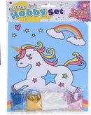 eenhoorn tekening met glitter 21 cm