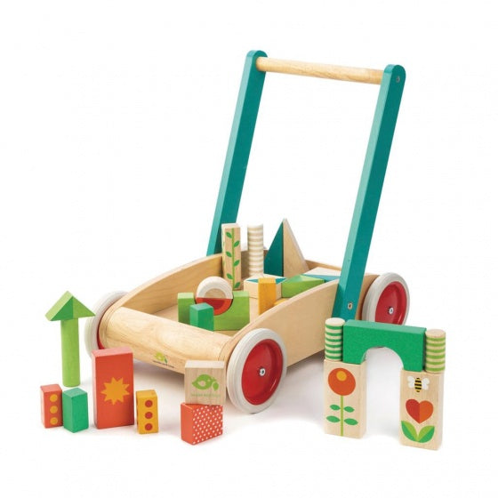 loopwagen hout junior 42 x 28 x 42 cm 30-delig