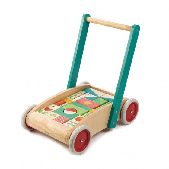 loopwagen hout junior 42 x 28 x 42 cm 30-delig