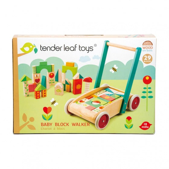 loopwagen hout junior 42 x 28 x 42 cm 30-delig