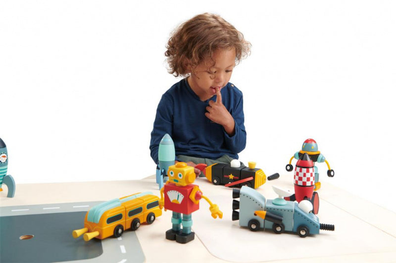 speelset Space Race junior hout 9-delig