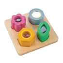 vormenpuzzel met kleur hout junior 14 x 14 x 4 cm