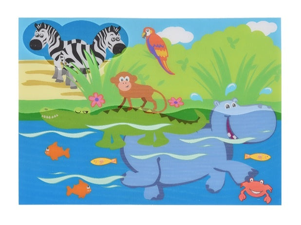 waterverfset 2-delig dieren 41 x 30 cm