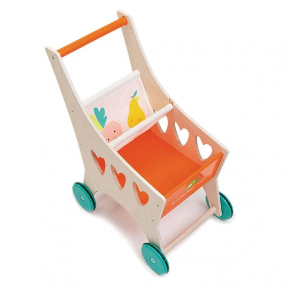 winkelwagen oranje/beige junior 45 x 28 x 55 cm