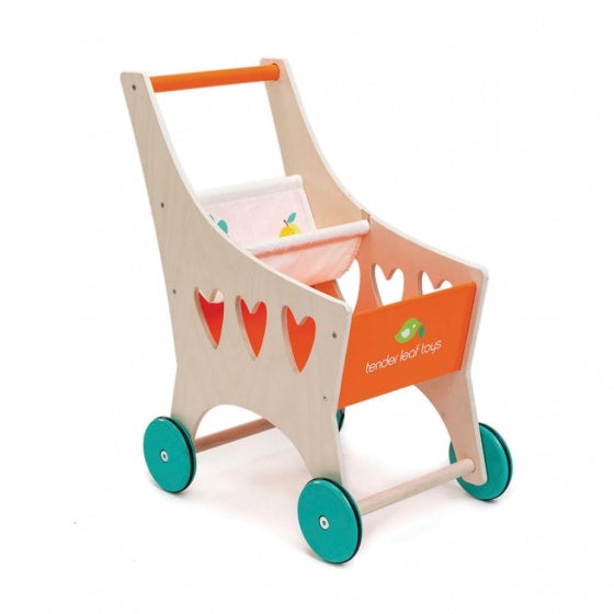 winkelwagen oranje/beige junior 45 x 28 x 55 cm