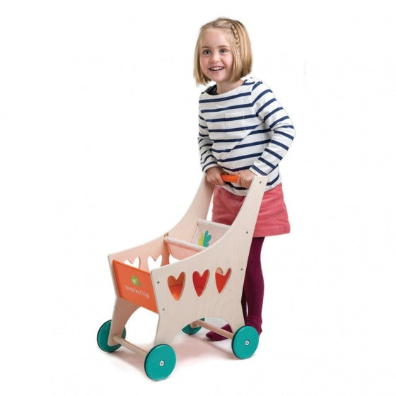 winkelwagen oranje/beige junior 45 x 28 x 55 cm
