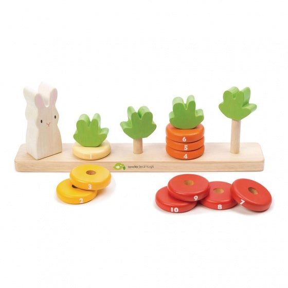 wortels tellen hout junior 32 x 5,5 x 10,5 cm 16-delig