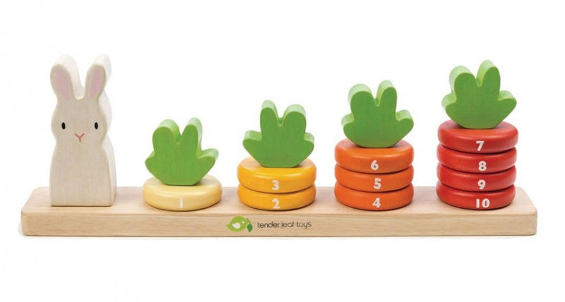 wortels tellen hout junior 32 x 5,5 x 10,5 cm 16-delig