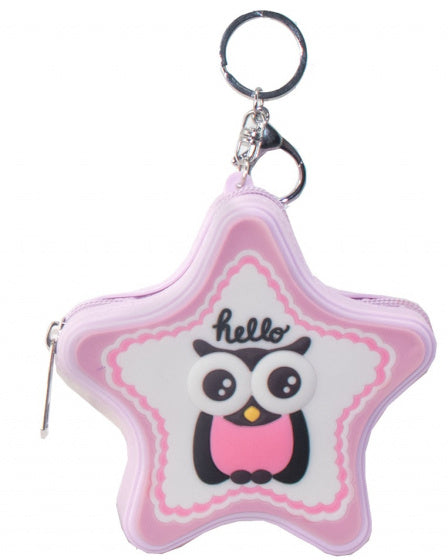 etui sleutelhanger Uil meisjes roze