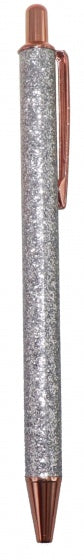 pen glitter 14 cm zilver