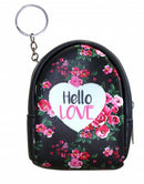 portemonnee sleutelhanger "Hello Love" 9 cm zwart