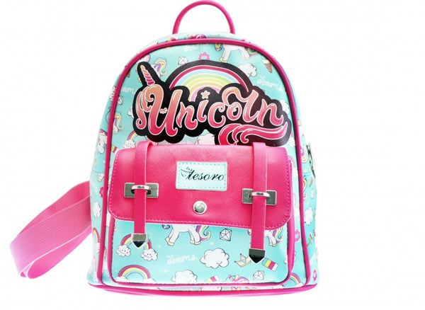 rugzak junior eenhoorns 5 liter roze/groen