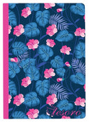 schrift bloem blauw/ fuchsia 17 cm