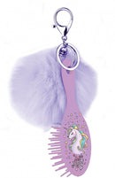 sleutelhanger met borstel Eenhoorn meisjes paars