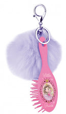 sleutelhanger met borstel Prinses meisjes roze