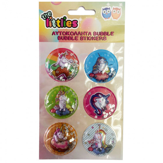 bubbelstickervel eenhoorn 22 cm meisjes 6 stickers