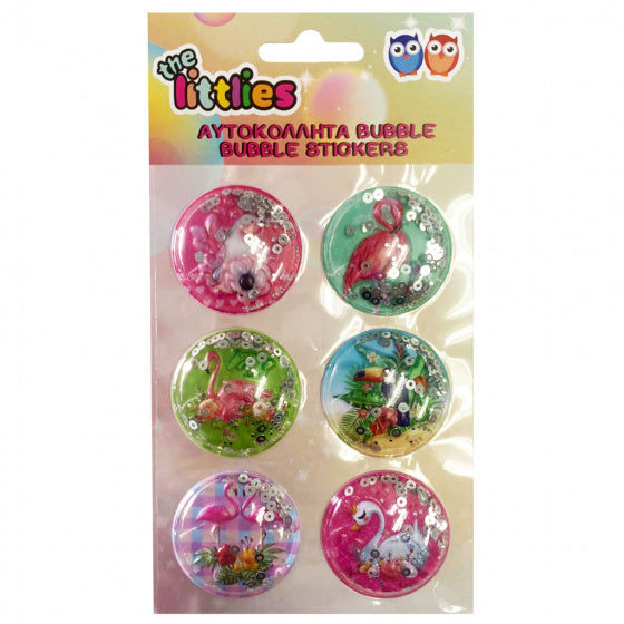 bubbelstickervel flamingo 22 cm meisjes 6 stickers