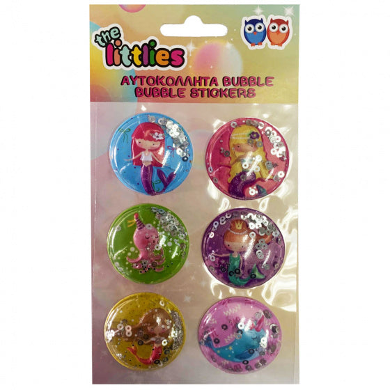 bubbelstickervel zeemeermin 22 cm meisjes 6 stickers