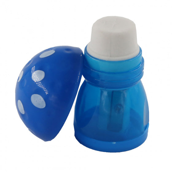gum en puntenslijper junior 4,5 x 6 cm blauw/wit