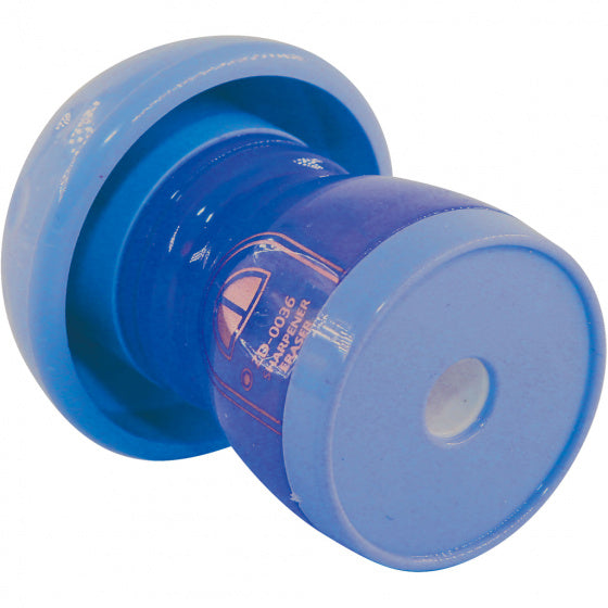 gum en puntenslijper junior 4,5 x 6 cm blauw/wit