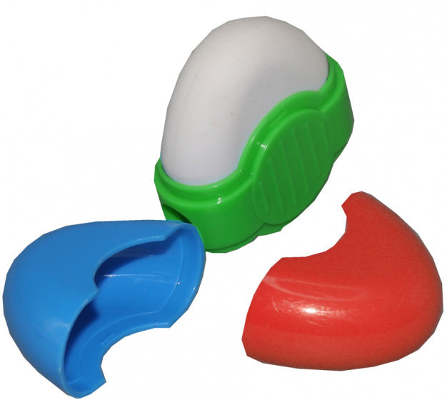 gum en puntenslijper junior blauw/groen/rood