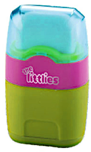 gum en puntenslijper Wave junior blauw/roze/groen