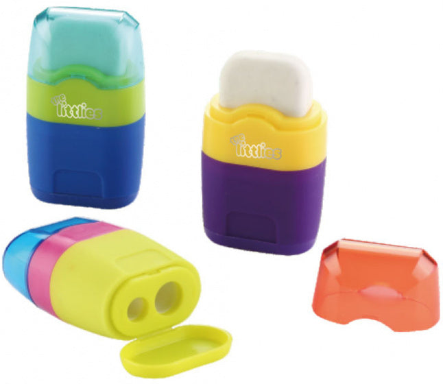 gum en puntenslijper Wave junior oranje/geel/paars