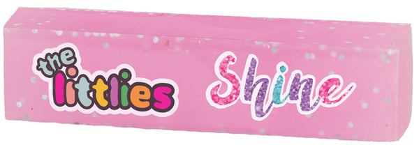 gum Glitter Shine meisjes 6 x 1,5 x 1,5 cm rubber roze