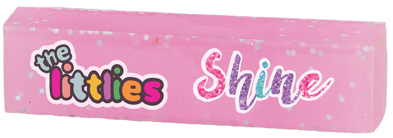 gum Glitter Shine meisjes 6 x 1,5 x 1,5 cm rubber roze