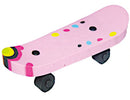 gum Skateboard meisjes rubber lichtroze/zwart
