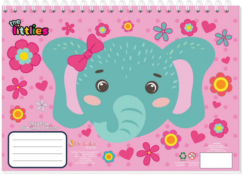 kleur- en schilderblok meisjes 20 x 28 cm papier roze