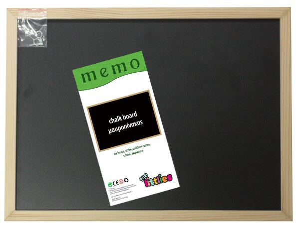 krijtbord junior 60 x 90 cm hout zwart/naturel