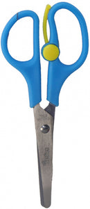 schaar junior 13 cm RVS blauw/geel