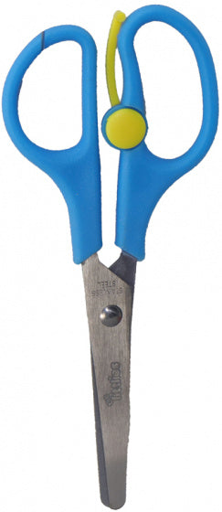 schaar junior 13 cm RVS blauw/geel
