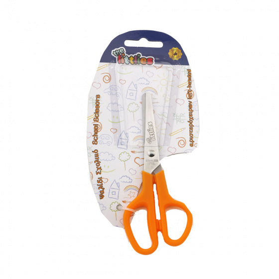 schaar met zacht handvat 13 cm RVS zilver/oranje